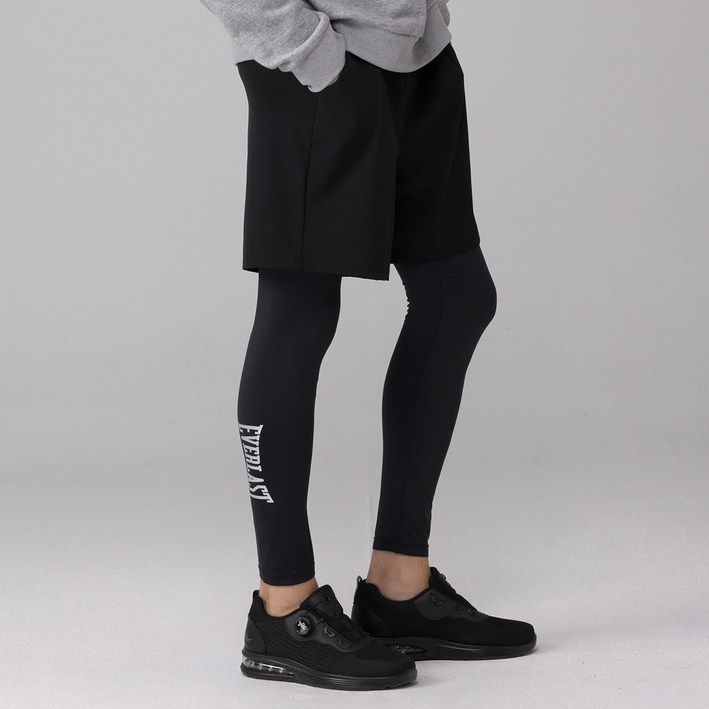 에버라스트 남자 기모 반바지 레깅스 일체형 빅로고