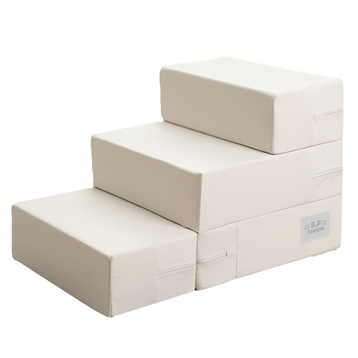 3단,2단 좌우 변형, 쉼터까지 우리 아이 관절 건강을 위한 논슬립 듀얼 펫 스텝 비피프렌즈, 논슬립 아이보리 L사이즈 UP, 1개