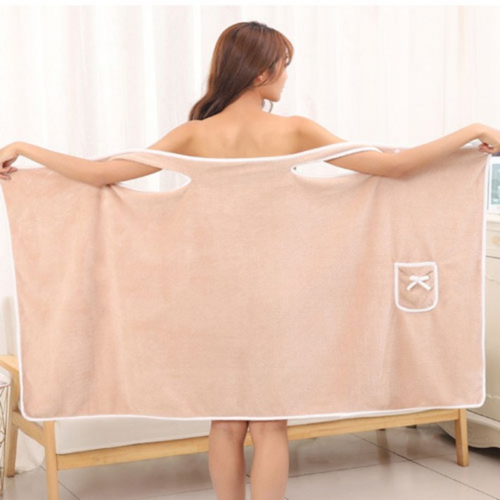 여성 극세사 3초 샤워가운 원피스 목욕 가운