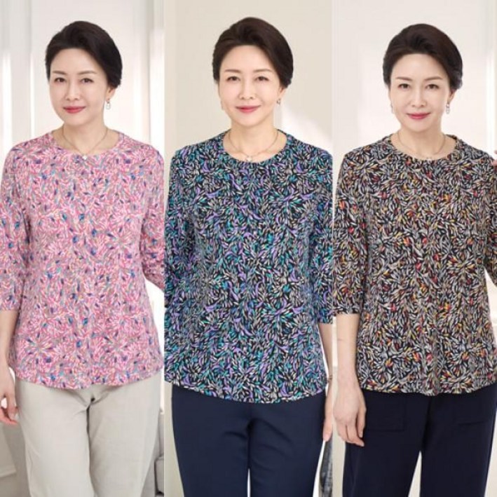 엄마옷 로즈맘 모르나염7부티셔츠중년여성의류 중년여성옷 5060 엄마티셔츠