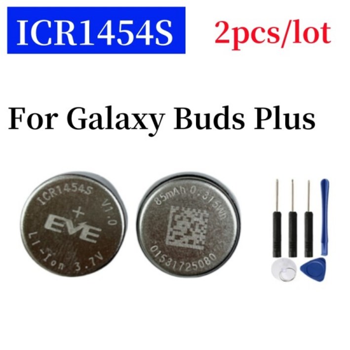 호환 갤럭시 Buds  Plus TWS 헤드폰 배터리 무료 도구 용 2 개몫 교체 EVE ICR1454S 1454 3.7V 85mAh
