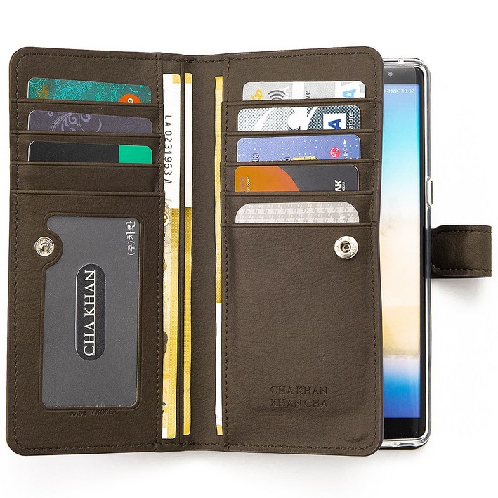 칸차 쿤 양면 지갑형 가죽 다이어리 휴대폰 케이스