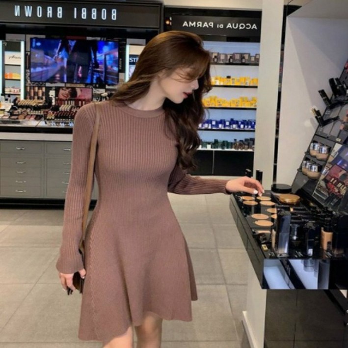 긴팔 미니원피스 여성 20대코디 여자코디 가을코디 슬림핏 미니 쫀쫀한