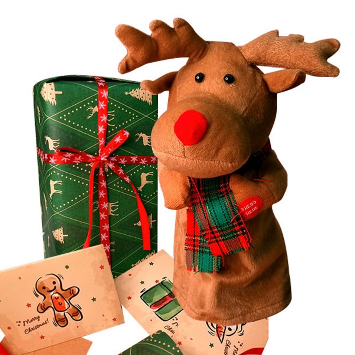 바이주주 춤추는 루돌프 크리스마스 인형 말 따라하는 노래하는 장난감 겨울 카페 소품 (ip022-B), 춤추는 루돌프 7