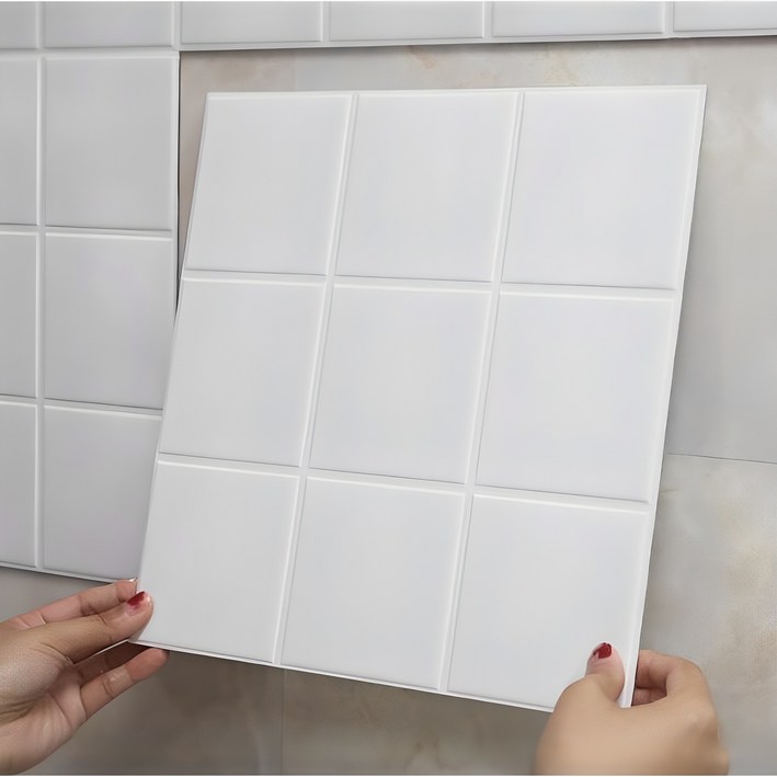 diy 붙이는 타일 3D 접착식 벽타일 올화이트 주방 현관 타일시트지 셀프시공 diy 붙이는 타일 3D 접착식 벽타일 올화이트 주방 현관 타일시트지 셀프시공