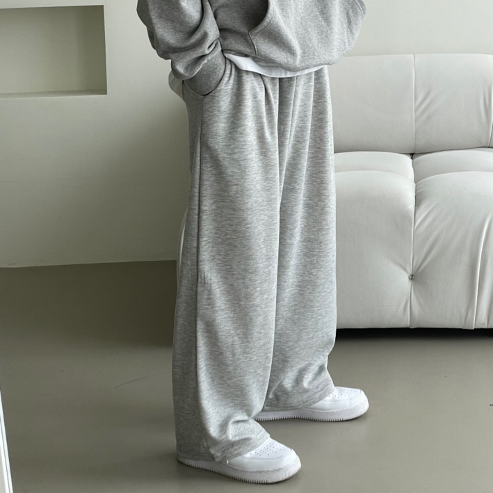 르위 데일리 베이직 무지 원턱 세미 와이드 트레이닝 츄리닝