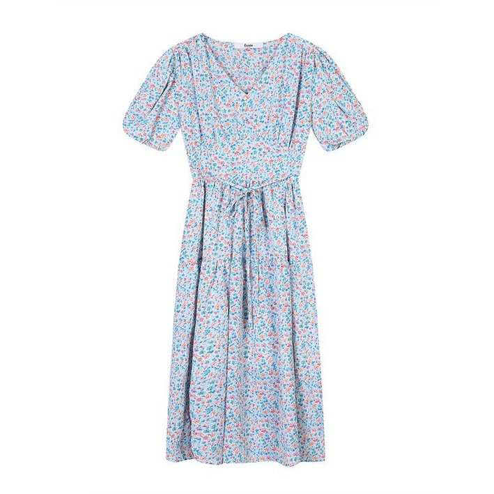 에꼴드파리 플라워프린트 브이넥 원피스 ZB28WOB065Z