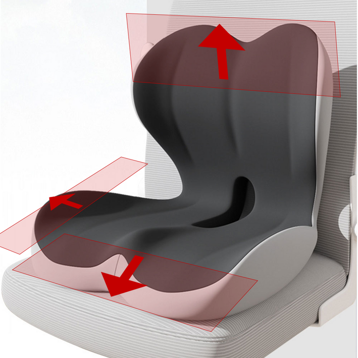 엔빙 대형 메모리폼 일체형 허리쿠션 자세교정 방석 등받이 좌석방석 NV171