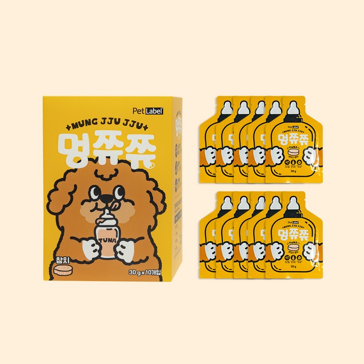 펫라벨 멍쮸쮸 강아지간식 참치30g x 10ea, 짜먹는간식, 10개, 30g, 참치
