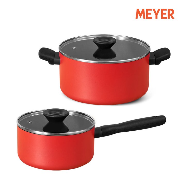 마이어 바우하우스 인덕션 시리즈 냄비 레드 2종 세트(편수16+양수20)