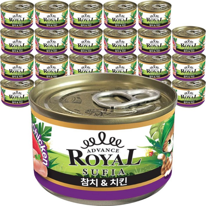 어드밴스 로얄 수피아 5종 170g x 96개입 고양이 캔 길냥이 통조림 간식, 96개, 170g, 치킨
