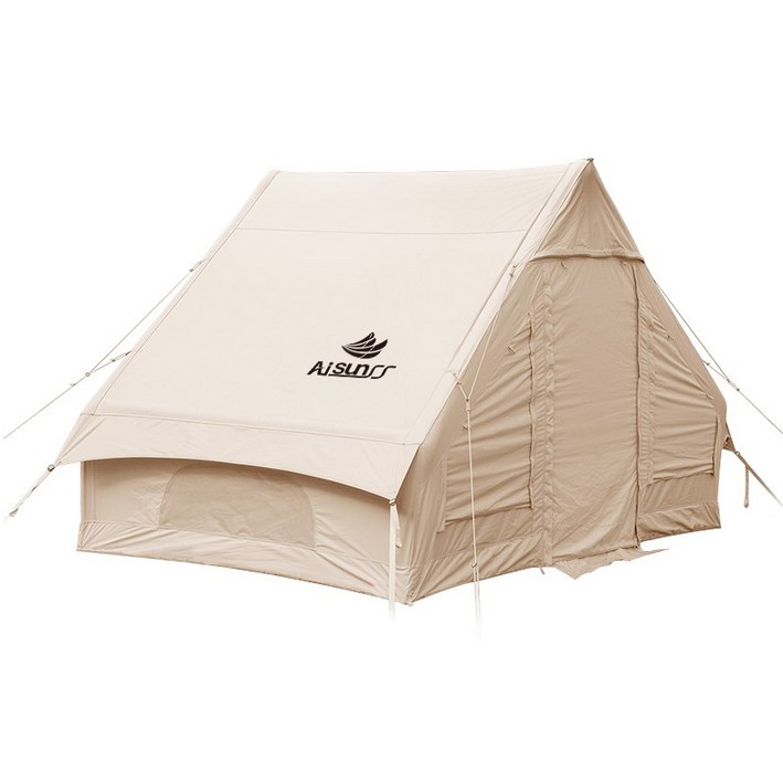 AISUNSS 에어텐트 야외캠핑장비 4-8인승 대형휴대형 텐트, 아이보리