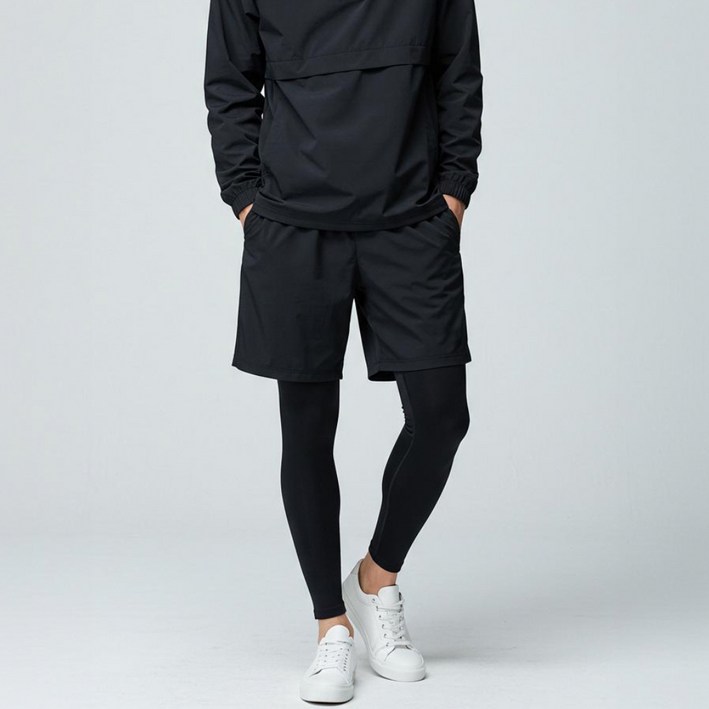 클라빈 남자타이즈반바지 반바지일체형 레깅스 투인원 스포츠바지