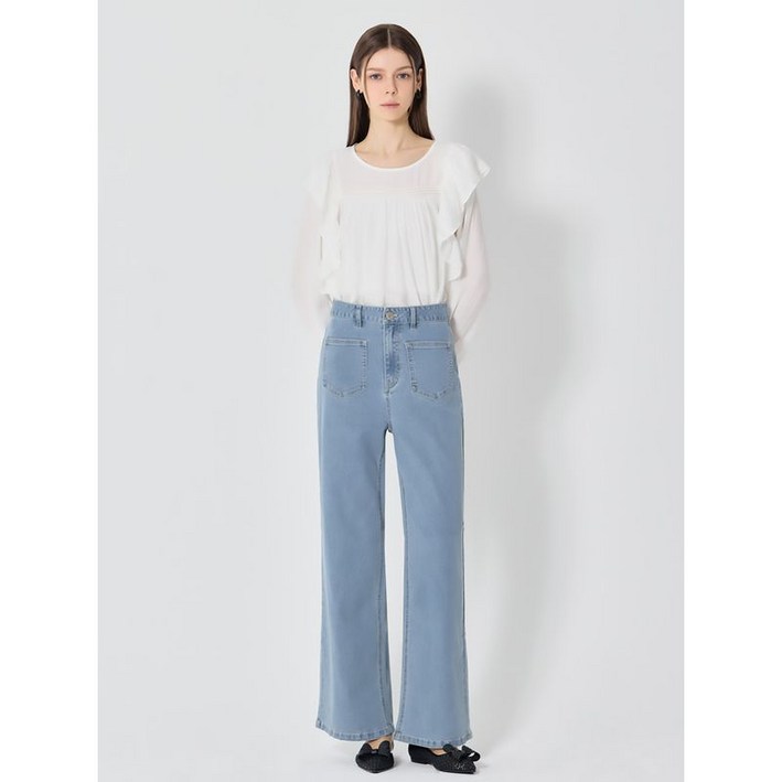 쉬즈미스 패치 포켓 와이드 데님팬츠  택가격  178000원