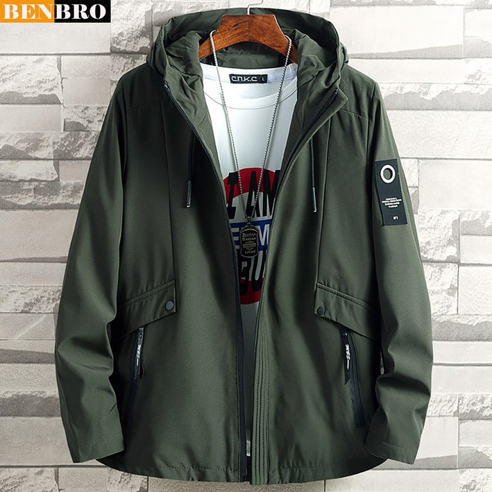 [벤브로] 남성용 캐주얼 사계절 후드 재킷 슬림한 패션 자켓 JD1802 - 투데이밈