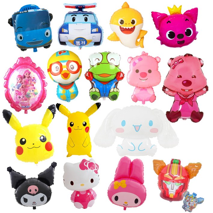 쏙쏙마켓 캐릭터 슈퍼쉐입 은박풍선 생일파티용품 16종, 1개, 아기루피