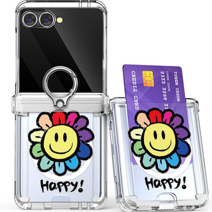 갤럭시Z 플립 5 6 7 해피데이지 맥세이프 카드수납 핑거링 케이스