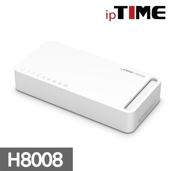 1001000Mbps 기가비트 아이피타임 H8008 8포트 스위칭허브 LAN UTP 8포트 소형 표준이더넷 완벽지원, 단일상품, 1개