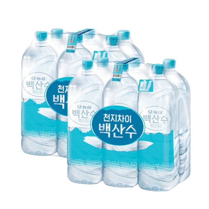 백산수 무라벨 생수, 2L, 12개
