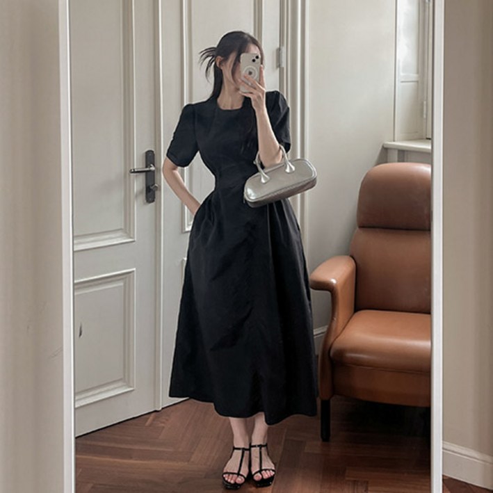 [메이빈스]블로 핀턱 롱 원피스