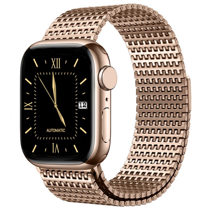 사라밴드 애플워치 호환 하이엔드 밀레니즈 루프 메탈 스트랩, 로즈골드, 1개