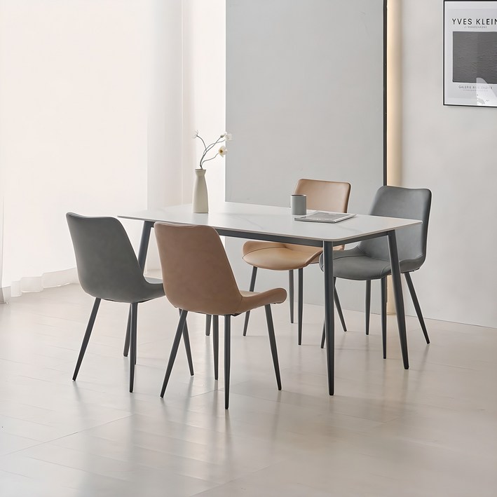 라로퍼니처 클래시 1400 포세린 통 세라믹 블랙 스틸 프레임 식탁 세트