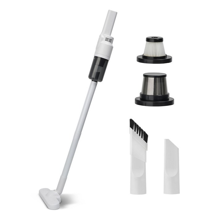 최신형 차이슨 무선 청소기 다용도 미니 흡입력 좋은 진공청소기  다양한 구성품, 화이트