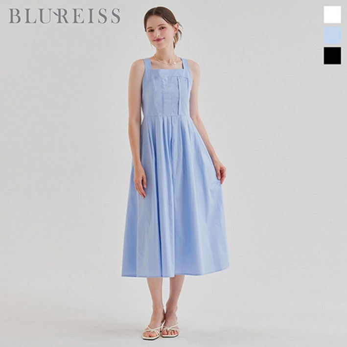 블루레이스 블루레이스 핀턱 절개 민소매 플레어 원피스B5M1OP3441