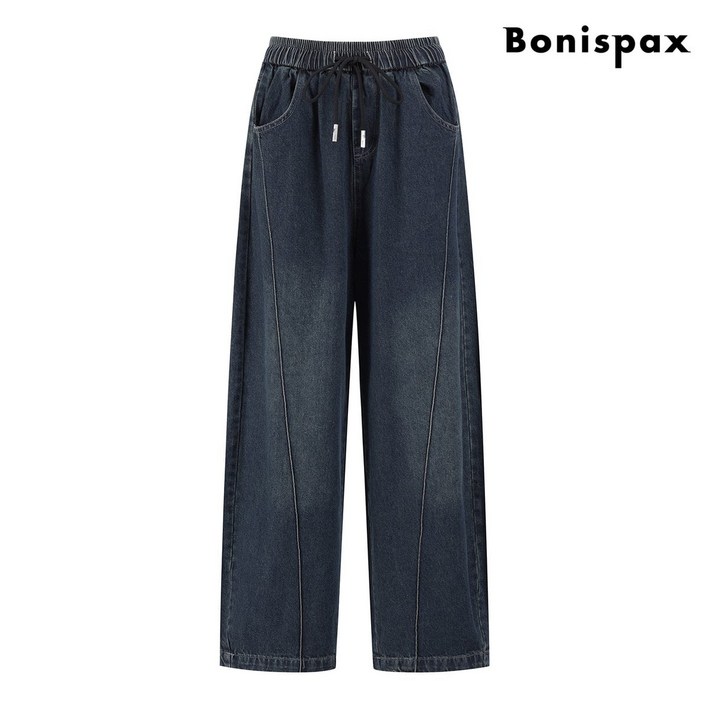 보니스팍스 와이드 허리 밴딩 끈 데님 팬츠 (P3TA003L0) 7987841