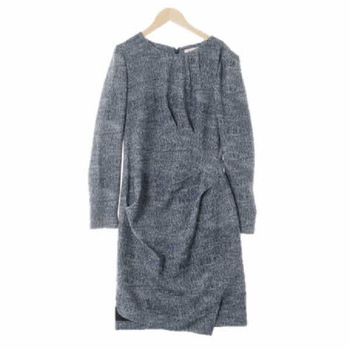 3546 모조에스핀 그리니쉬스톤그레이 스트라이프 드레이핑원피스 [85-91-164]