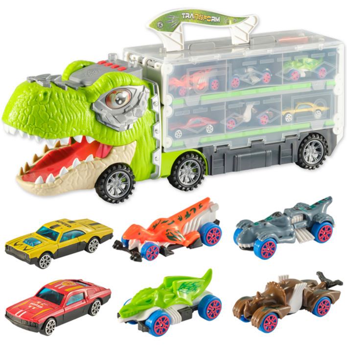 레디앤조이 펼쳐지는 2세대 공룡 트럭 미니자동차 장난감, 1세트, 혼합색상