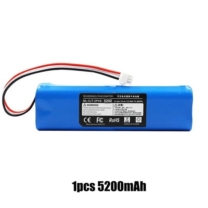 로봇 진공 청소기 배터리 팩 용량 액세서리 부품, 샤오미 Lydsto R1 Roidmi Eve Plus Viomi S9 용, 5200-12800mAh