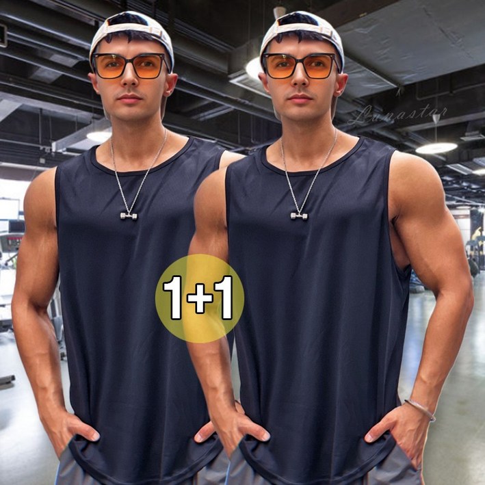 Zenaris 11 남성 머슬핏 메쉬 헬스 나시 스포츠 쿨링 민소매 운동복 나시티 2장