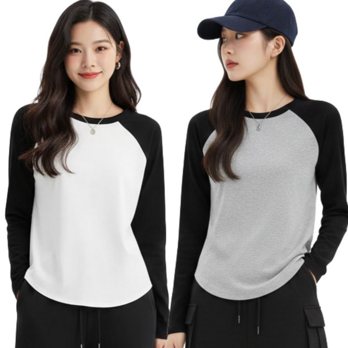 바이로이 1+1 베이직 나그랑 긴팔 티셔츠