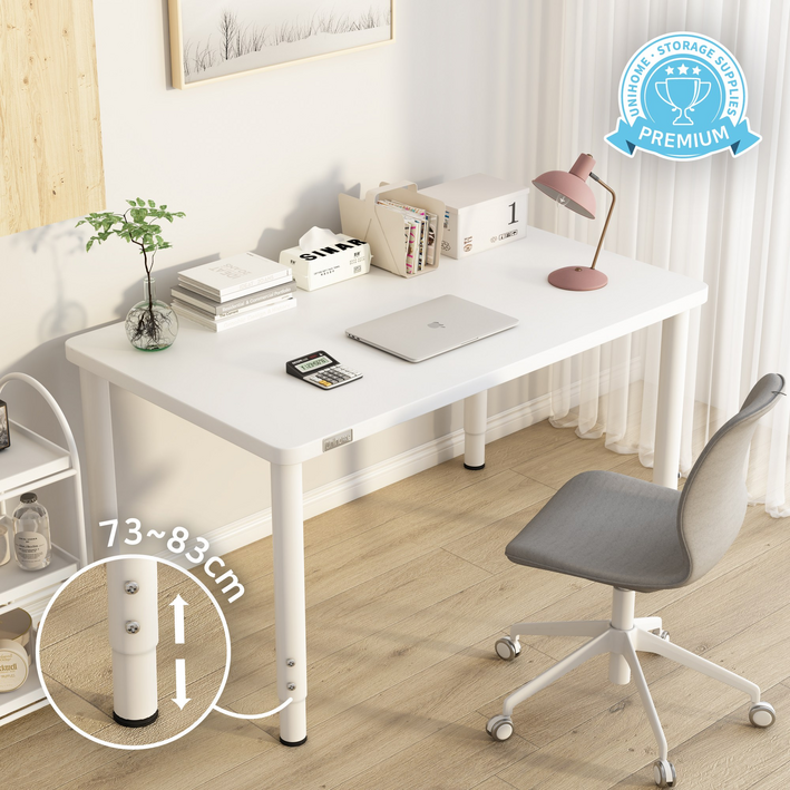 Unihome E0급 높이조절 1인용 학생 공부 책상 튼튼한 사무용 컴퓨터 테이블, 화이트