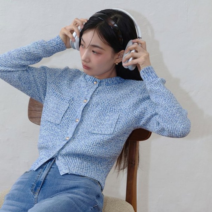 잇미샤 여성 가디건 25 SS 라운드넥 컬러믹스 ITP8ZCD400 캐주얼 니트