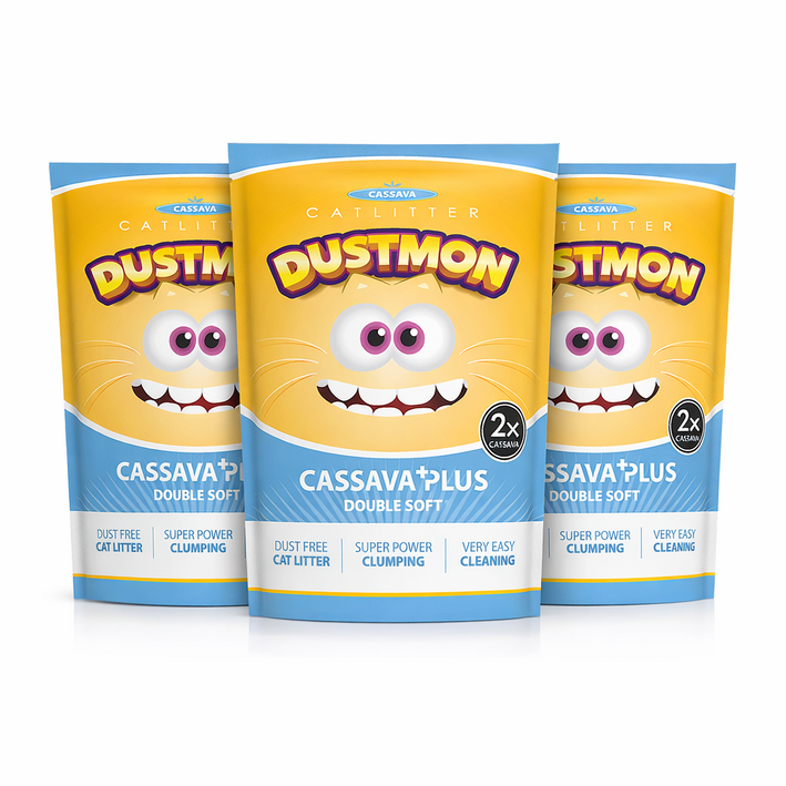 더스트몬 카사바 플러스 더블소프트 무향 고양이모래 5L 3봉, 카사바, 3개, 5L
