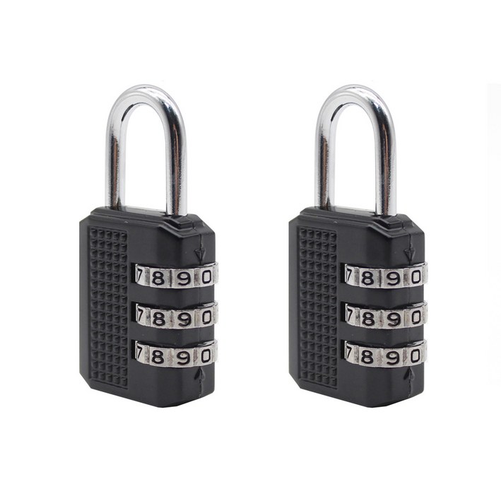 SHC COMPACT 미니 안전자물쇠 3다이얼  블랙 2개세트