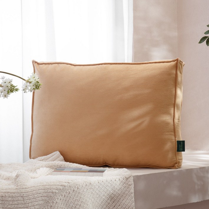 텍스스테드 직사각 라인 멀티 쿠션 허리 등쿠션 쇼파 침대 등받이, 카키