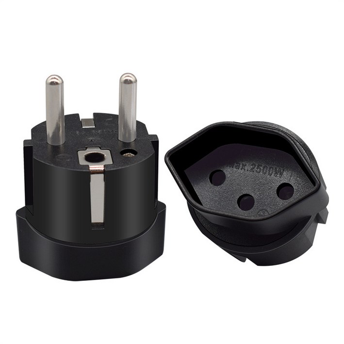 나노볼트 EU 유럽형 플러그 돼지코 어댑터 블랙 220v 멀티 해외용