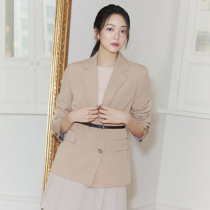 잇미샤 여성 트위드 자켓 [한재인 착용][24 F/W] 오버핏 테일러드 벨티드 ITO9ZJK730 정장