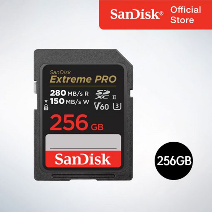 샌디스크 Extreme Pro 익스트림 프로 SDXC UHS2 SD메모리카드 UHSII V60 SDXEP 256GB