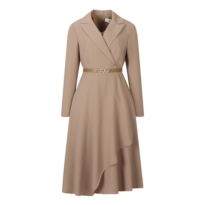 베스띠벨리 오간자 배색 벨티드 원피스(BI-OAC2503-0)