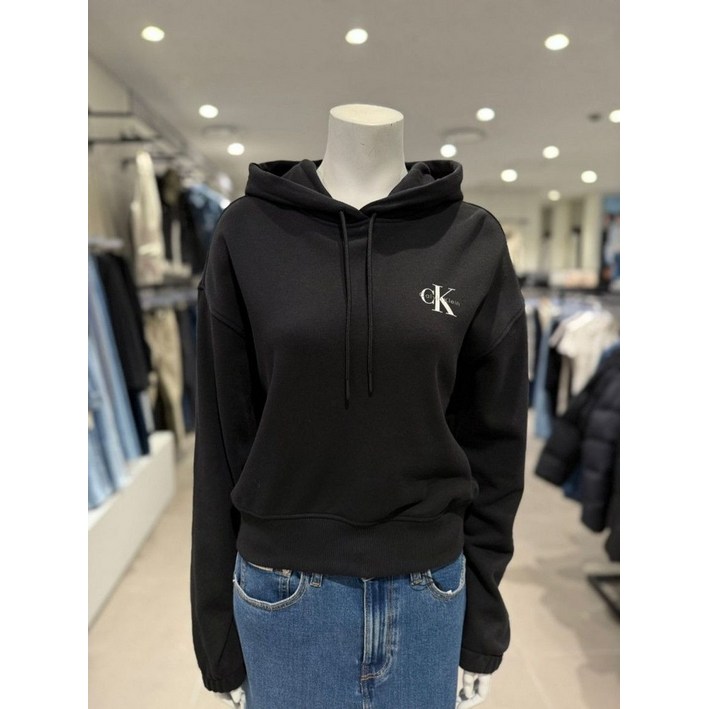 캘빈클라인 진 여성 프렌치 테리 모노그램 크롭 후드 티셔츠47AB201UB1 MIY017 GGF518