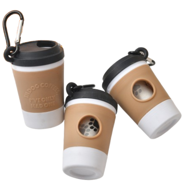 리엔떼 커피컵 배변봉투 케이스 똥츄 풉백 3P 1SET, 1세트, 3개입, 화이트블랙