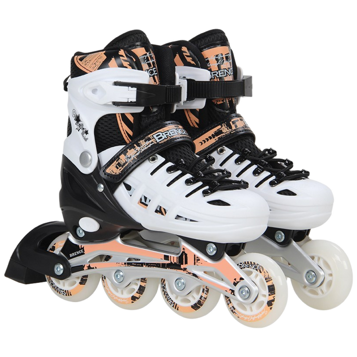 브렌스 KC인증 아동 유아 인라인스케이트 사이즈조절, 화이트로즈, 1개