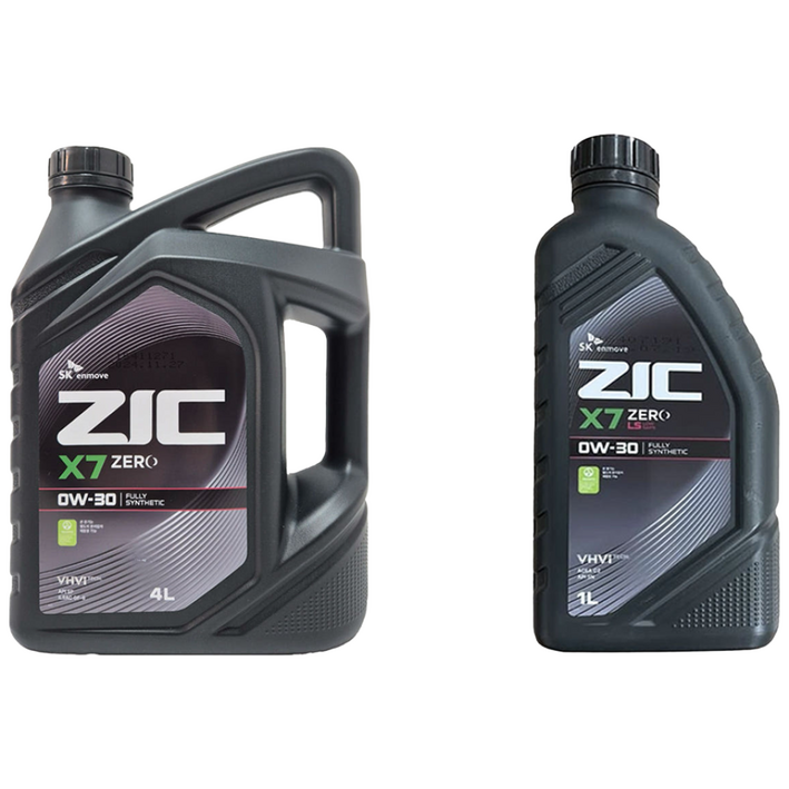 (투제이몰) ZIC X7 지크 제로 0W30 가솔린 엔진오일 실속세트 (1L+4L 구성), 1L