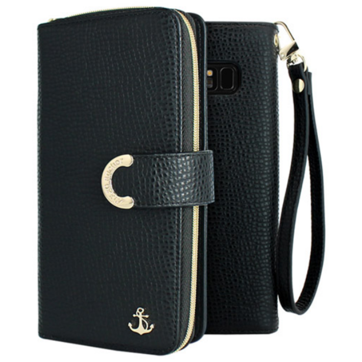 갤럭시노트9 N960 앵커 소가죽 지퍼 스트랩 지갑 다이어리 휴대폰 케이스