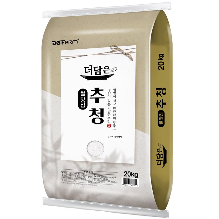 더담은 경기미 추청 아끼바레 쌀, 20kg, 1개 더담은 경기미 추청 아끼바레 쌀, 20kg, 1개