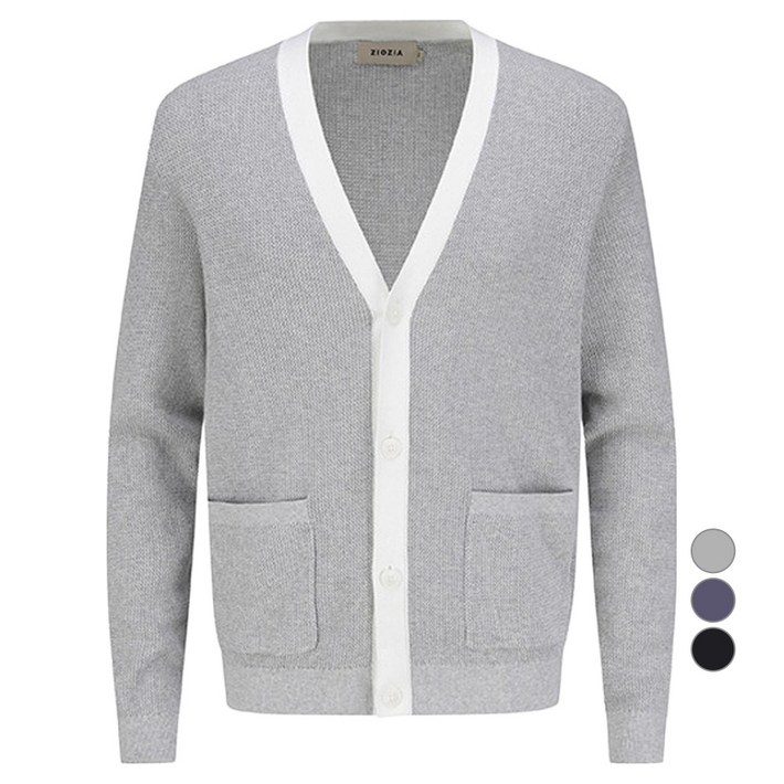 지오지아 남녀공용 코튼 크로셰 브이넥 가디건 AEF1EC1101